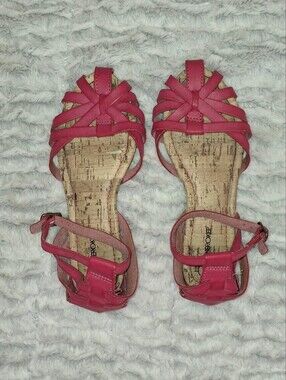 Cherokee Pink Strappy Cork-Insole Sandals